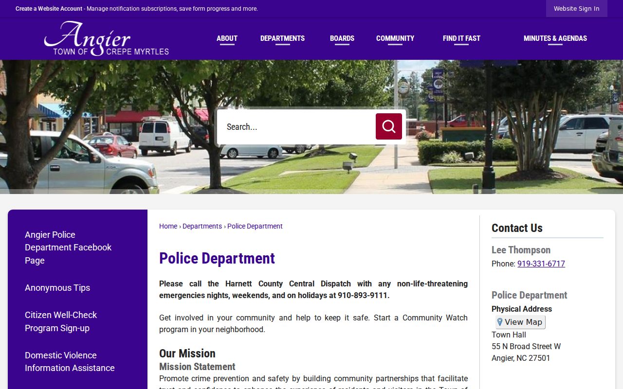 Angier court docket and police record source at the Angier Police Department