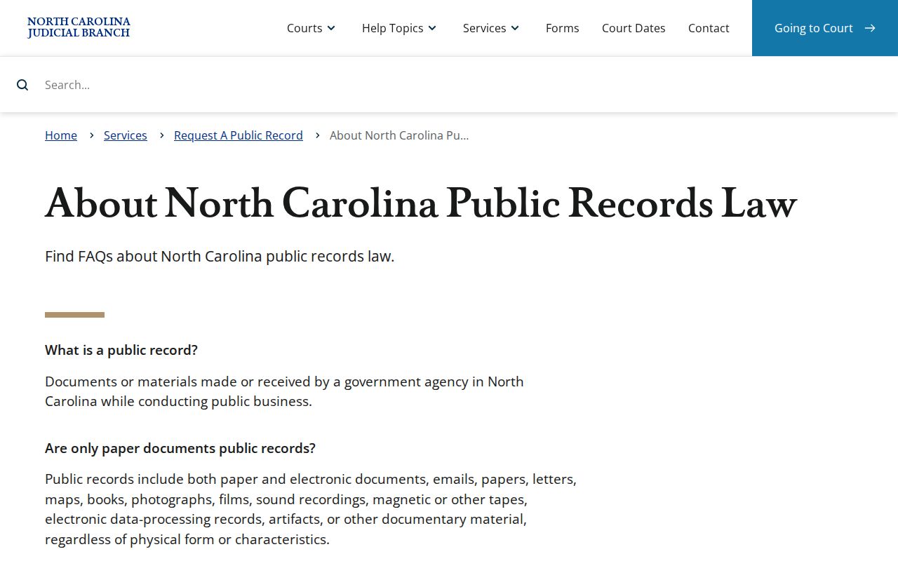 Harnett County court record search public access and copying rules