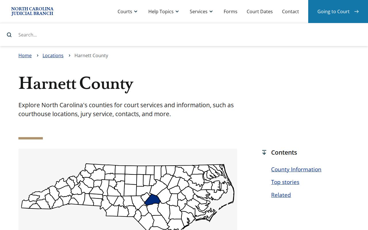 Harnett County court docket Judicial Branch location access