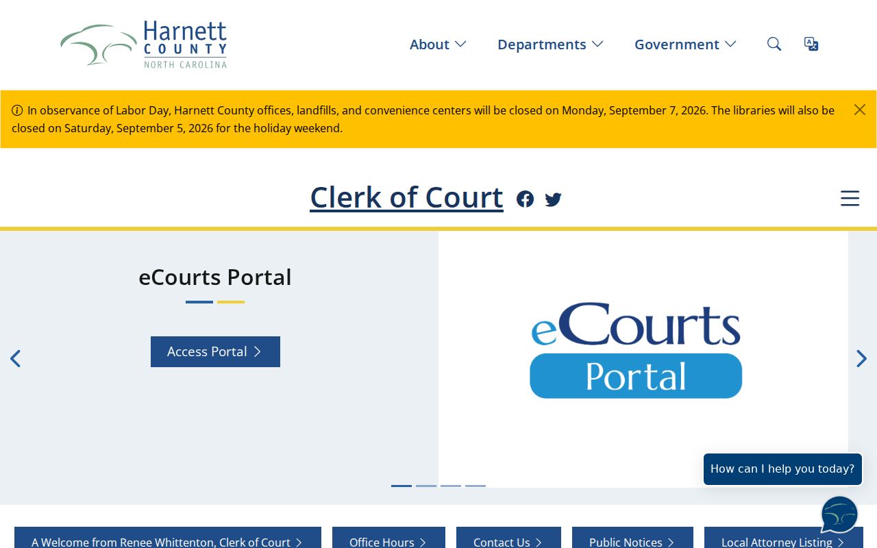 Harnett County court docket Clerk of Superior Court source