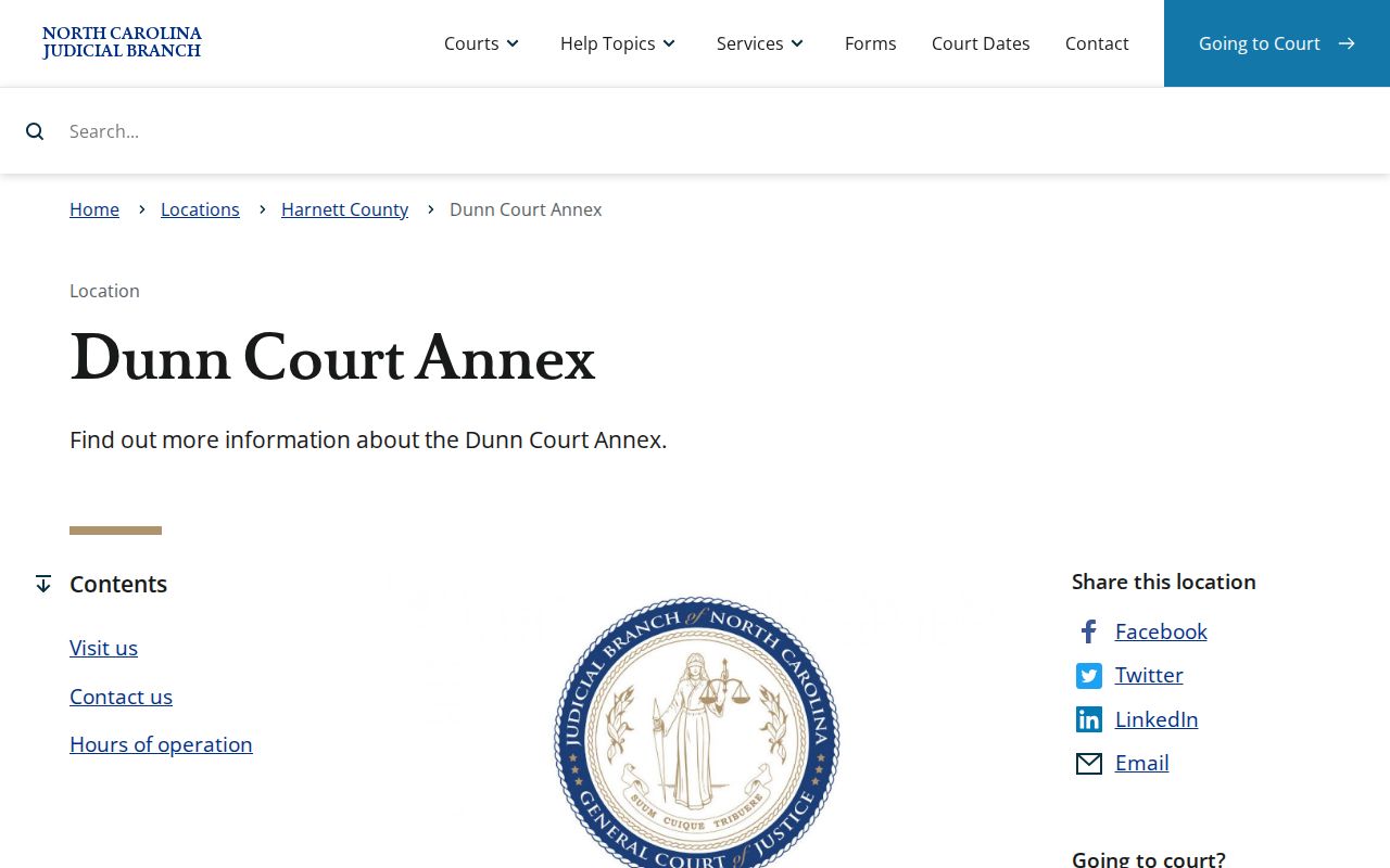 Harnett County court docket Dunn Court Annex location